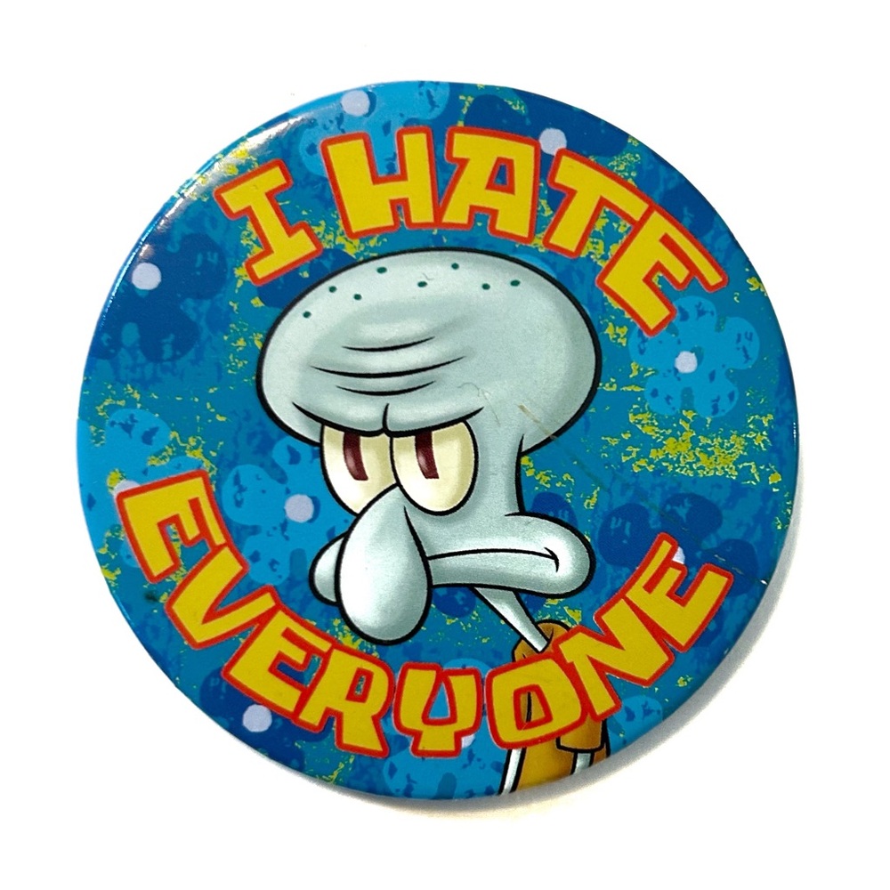 SpongeBob SquarePants Squidward I Hate Everyone Button Pin Nickelodeon Viacom